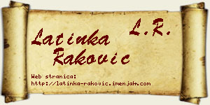 Latinka Raković vizit kartica